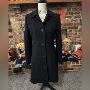 J. Crew Double Cloth Black Satin-Lined Coat